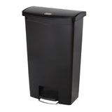 Poubelle à pédale frontale Rubbermaid Slim Jim noire 68L - NISBETS