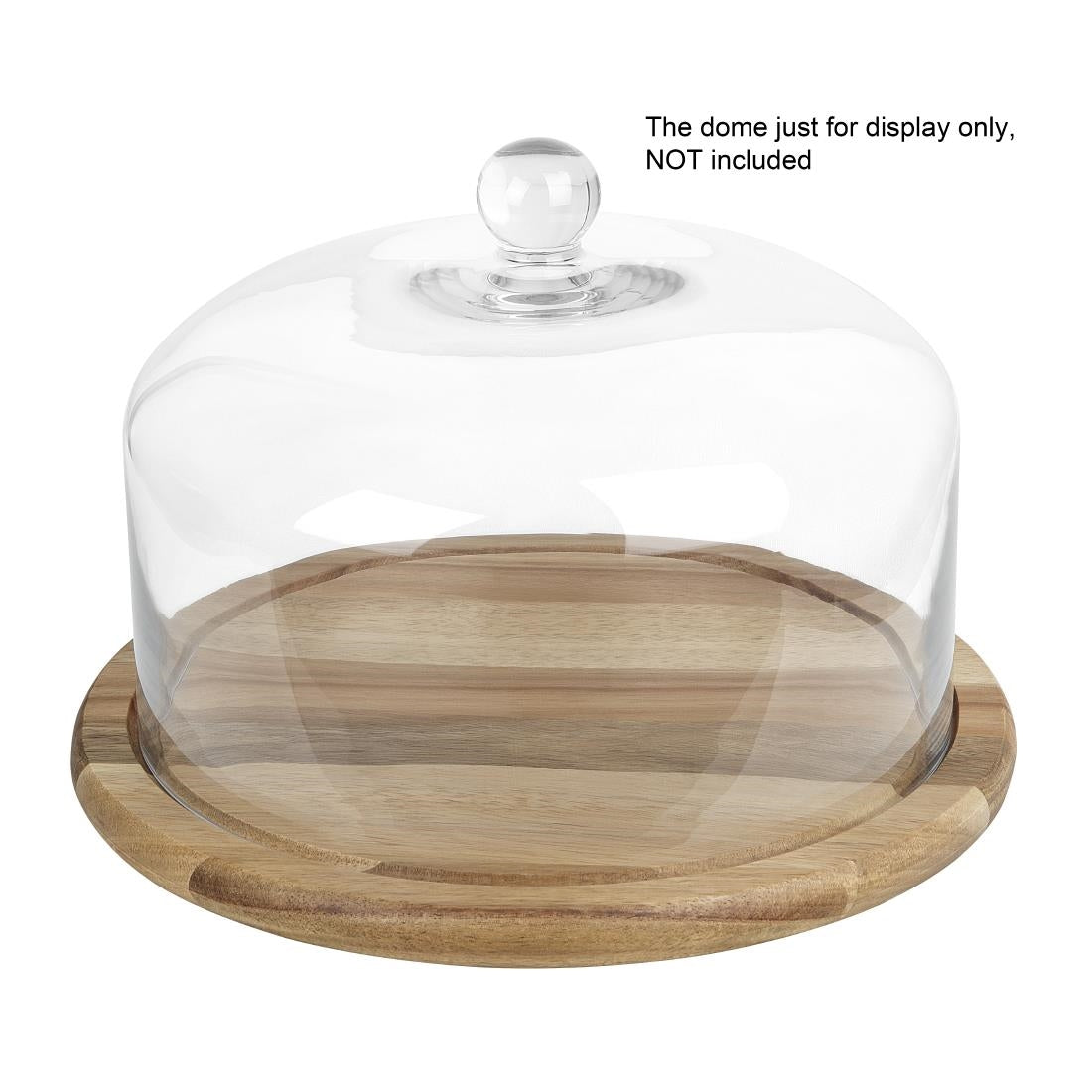 Planche ronde en bois d'acacia pour cloche de 280 mm