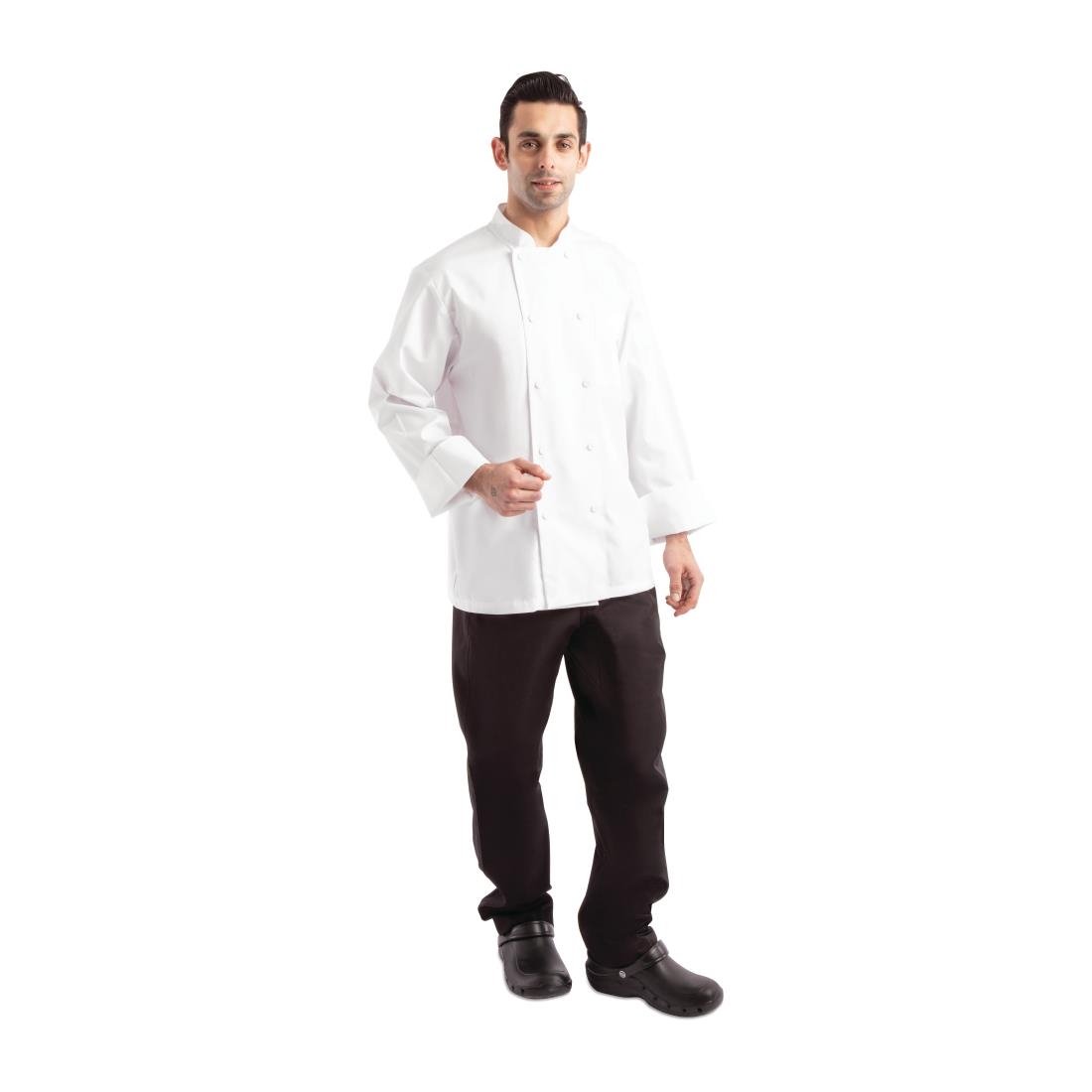 Veste de cuisine mixte blanche à manches longues Chef Works Calgary Cool Vents - Taille S