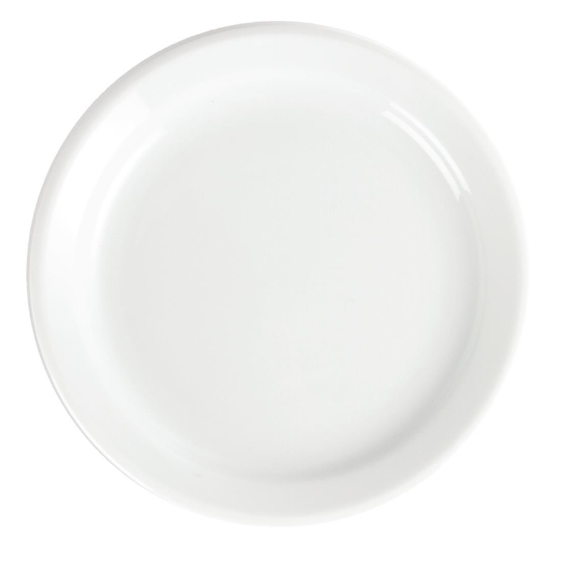 Assiettes à bord étroit blanches Olympia 230mm (Lot de 12)