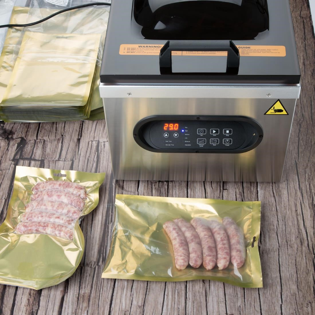 Sacs sous vide lisses dorés Vogue - NISBETS