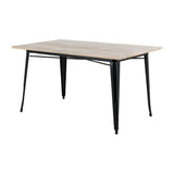Table à manger avec plateau en bois de manguier lisse et piètement noir Bolero Bistro 1450 mm - NISBETS