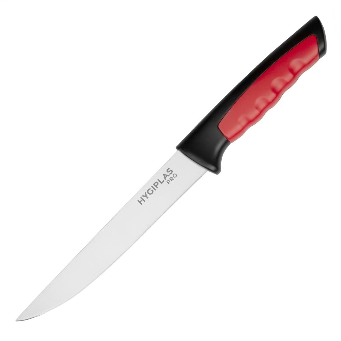 Couteau à désosser Hygiplas Pro rouge 15cm - NISBETS