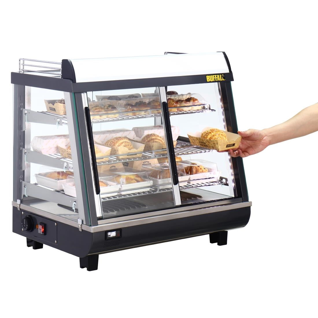 Vitrine chauffante portes avant et arriere Buffalo 96L