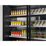 Vitrine libre-service réfrigérée Zoin Cervinho noire avec portes coulissantes - Taille 100 mm
