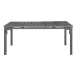 Table d'extérieur à lattes extensible Bolero Valletta grise 1800mm