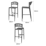 Tabourets de bar d'extérieur en rotin PE tressé Bolero Eden anthracite (lot de 2)