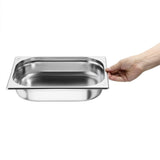 Bacs GN 1/2 en inox Nisbets Essentials 65 mm (lot de 3) - NISBETS