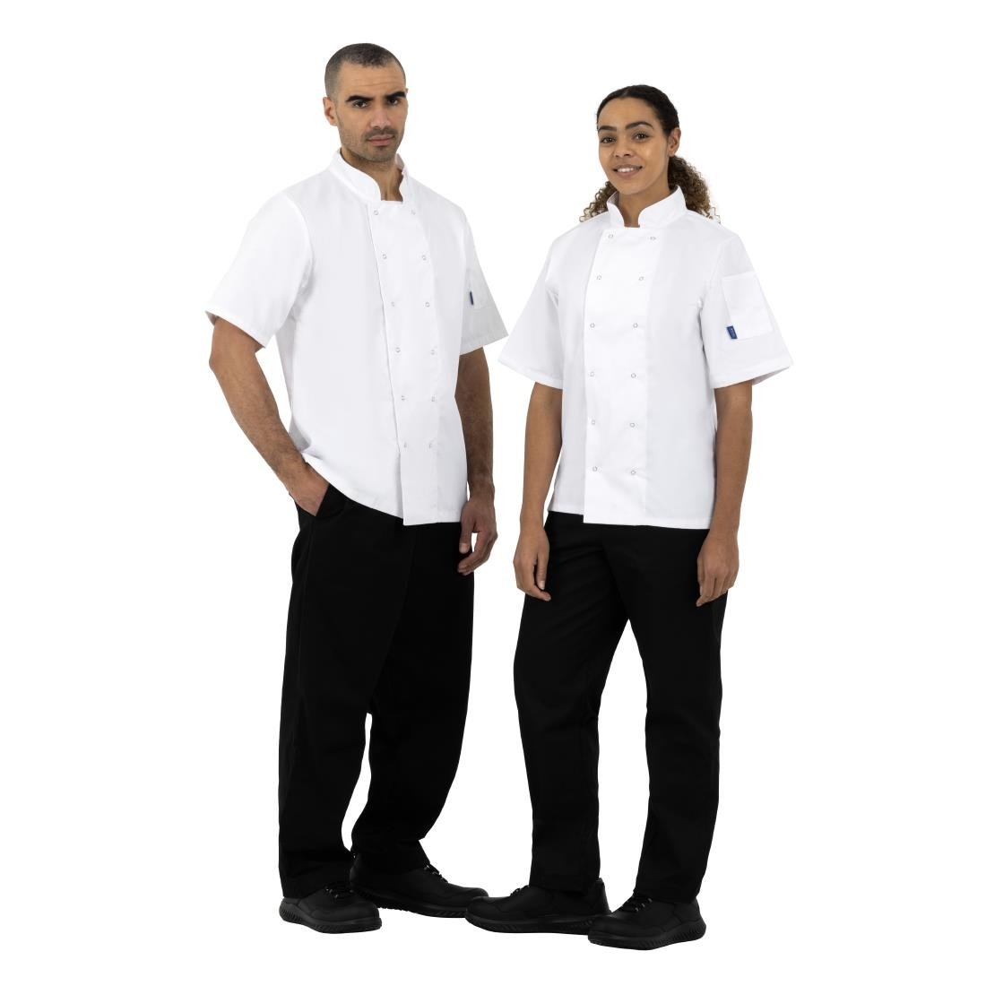 Vestes de cuisine manches courtes Whites Boston blanches M (lot de 5)