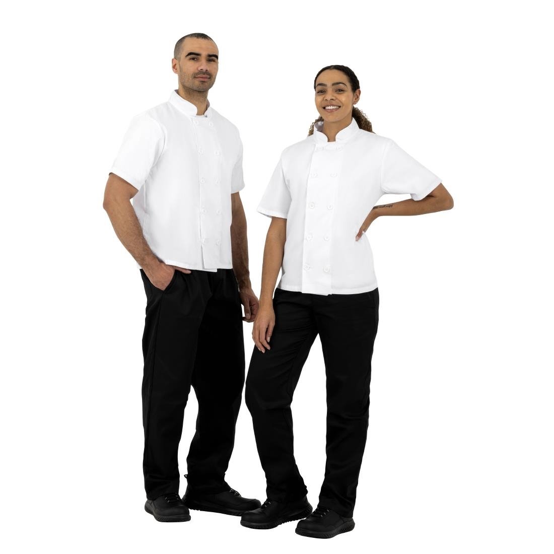 Lot de 2 vestes de cuisine blanches Nisbets Essentials - Taille L