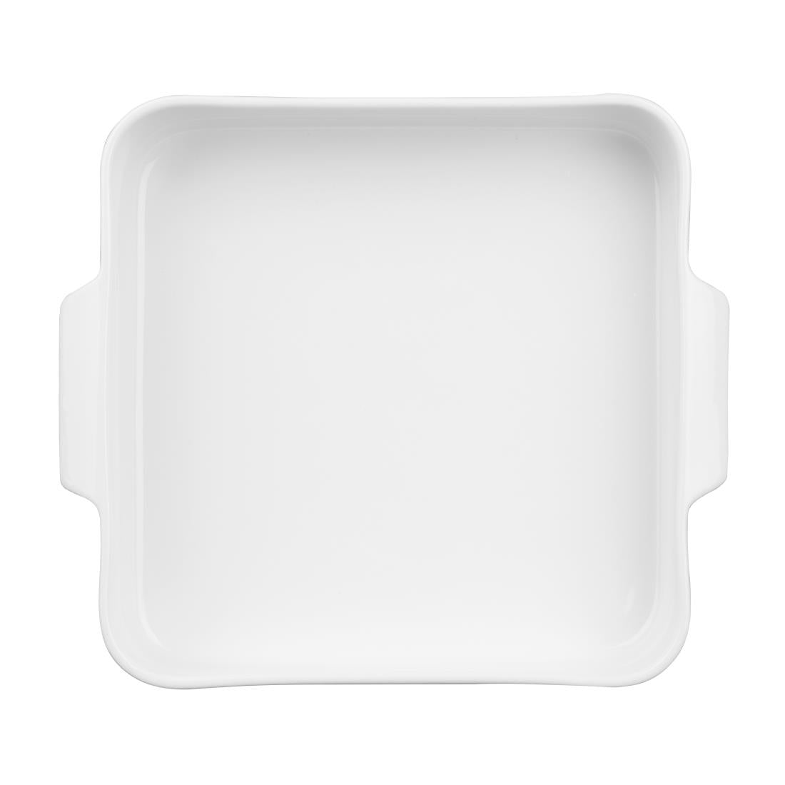 Plats à four carrés avec poignées Olympia Whiteware 260x225x50mm (lot de 2)