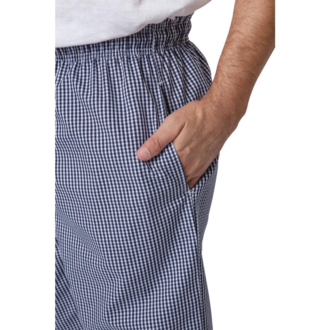 Pantalon de cuisine mixte Whites Vegas petits carreaux bleu et blanc - NISBETS