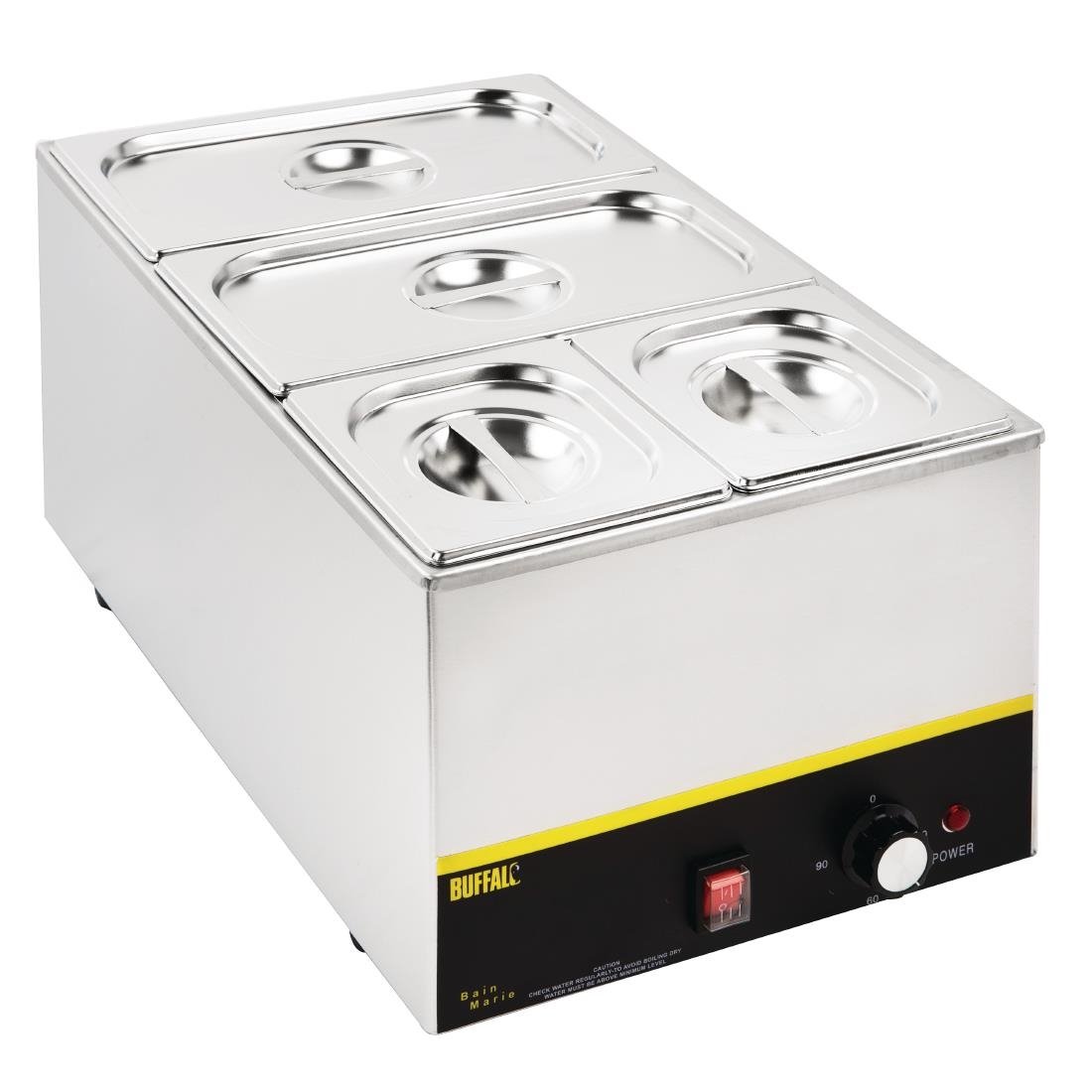 Ensemble de bacs GN 2x 1/3 et 2 x 1/6 en inox avec couvercles Vogue - NISBETS