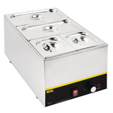 Ensemble de bacs GN 2x 1/3 et 2 x 1/6 en inox avec couvercles Vogue - NISBETS