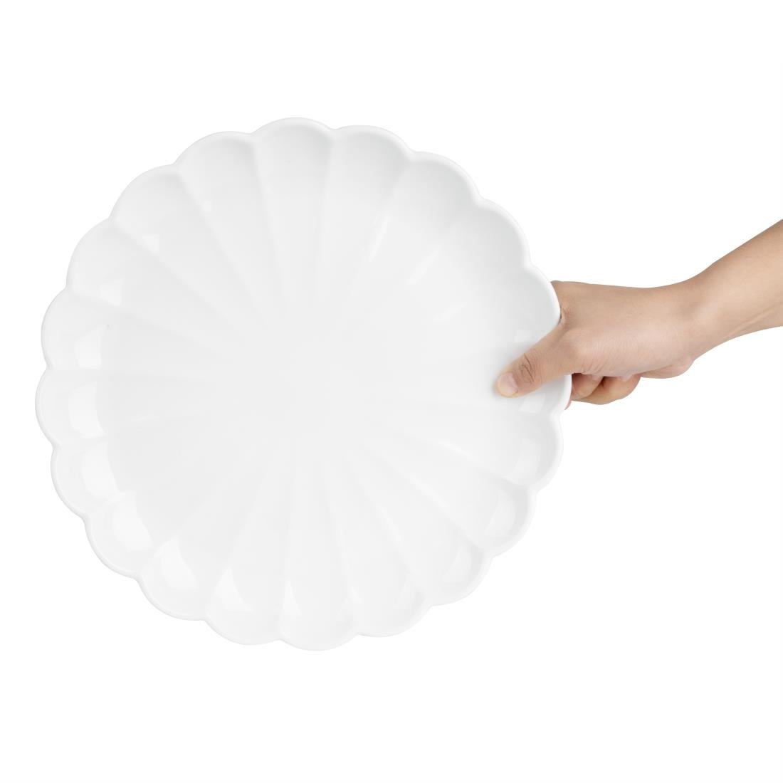 Assiettes festonnées Olympia Bloom blanches 276 mm (lot de 4) - NISBETS