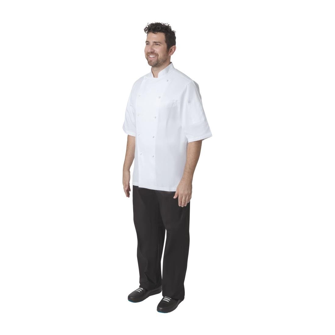 Veste de cuisine mixte Chef Works Executive Capri blanche EU56 - NISBETS