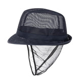 Chapeau Trilby bleu marine avec résille - NISBETS