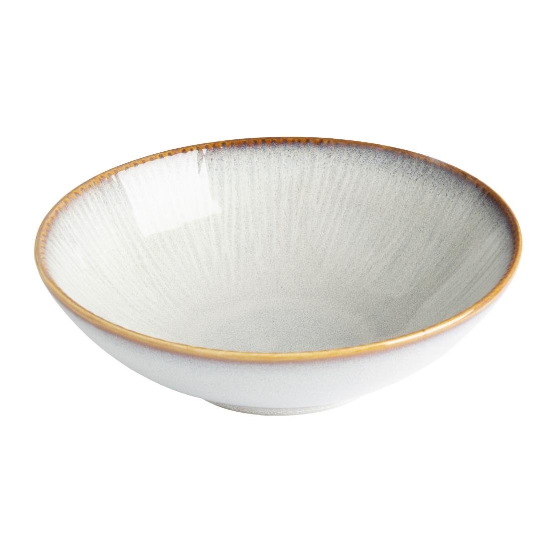 Bols évasés Olympia Drift en relief gris 205 mm (lot de 4)