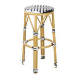 Tabourets de bar en rotin PE style parisien Bolero noirs (lot de 2)