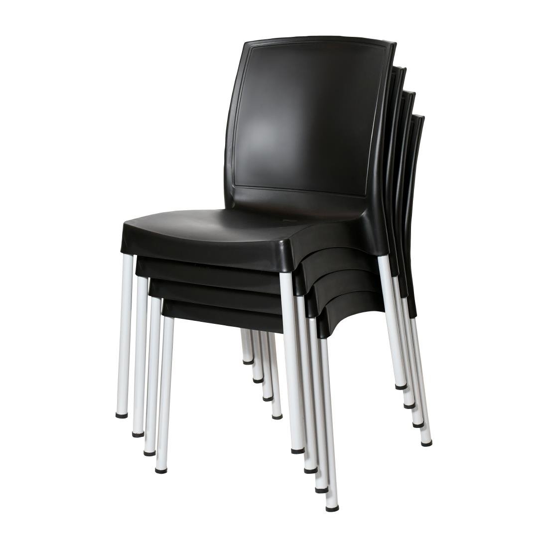 Chaises en polypropylène Bolero Elements noires (lot de 4) - NISBETS