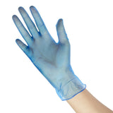 Gants alimentaires en vinyle non poudrés Hygiplas bleus - NISBETS