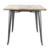 Table à manger avec plateau en bois de manguier lisse et piètement gris acier Bolero Bistro 1450 mm - NISBETS