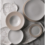 Assiettes triangulaires Churchill Studio Prints Kintsugi Agate Grey Lotus 254mm (Lot de 12)