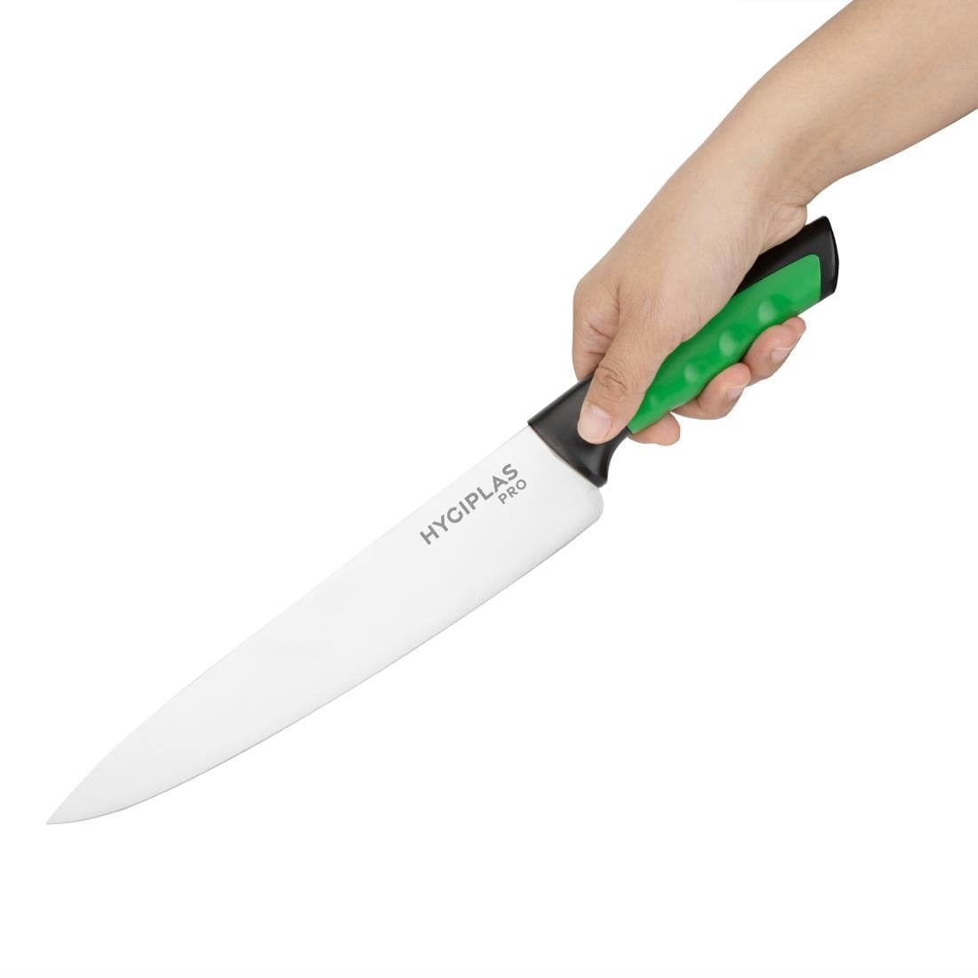 Couteau de cuisine Hygiplas Pro vert 25cm - NISBETS