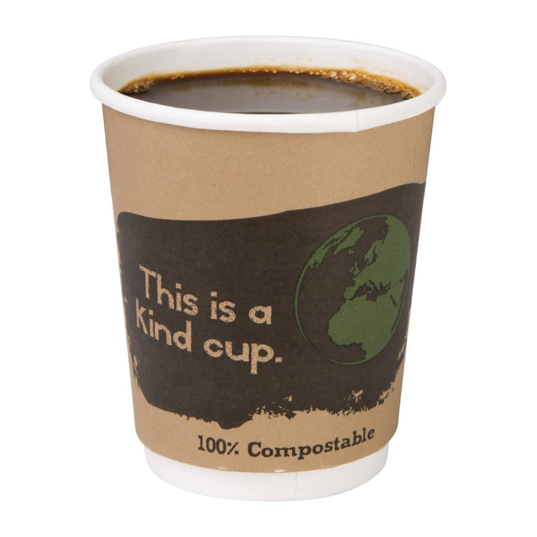 Gobelets boissons chaudes compostables en PLA double paroi Fiesta Compostable 227ml (x500) - NISBETS