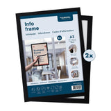 Cadres d'affichage autocollants Europel A3 noirs (lot de 2)