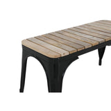 Banc d'intérieur à lattes en bois de manguier et cadre - NISBETS