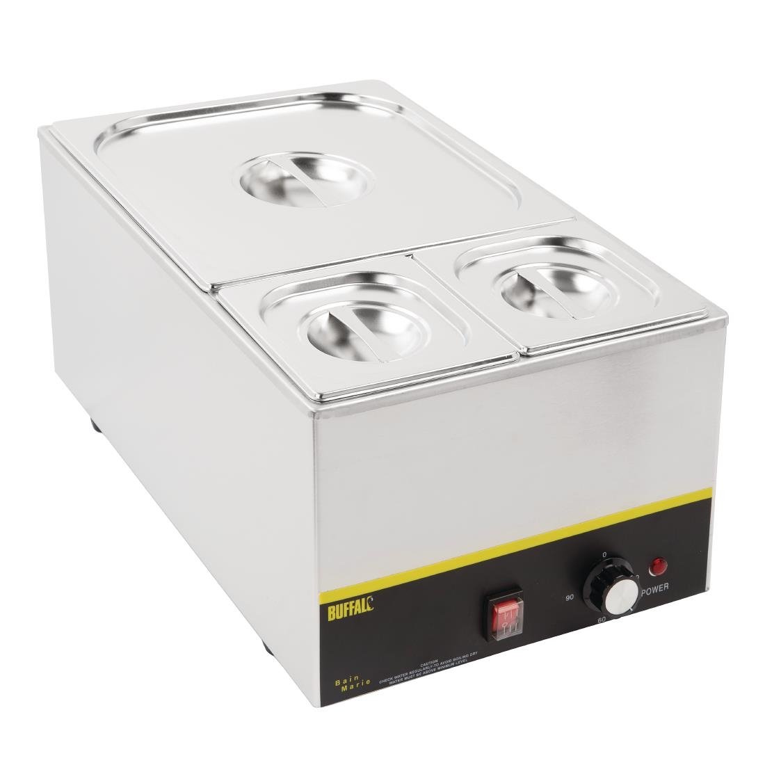 Ensemble de bacs GN 2 x 1/6 et 2/3 inox avec couvercles Vogue - NISBETS