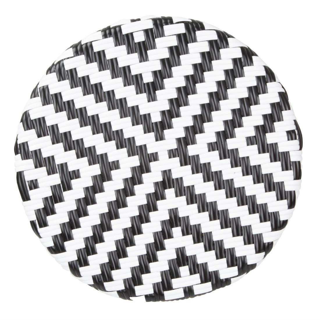 Tabourets de bar en rotin PE style parisien Bolero noirs (lot de 2)