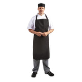 Tabliers bavette en polycoton Whites noirs (lot de 5)