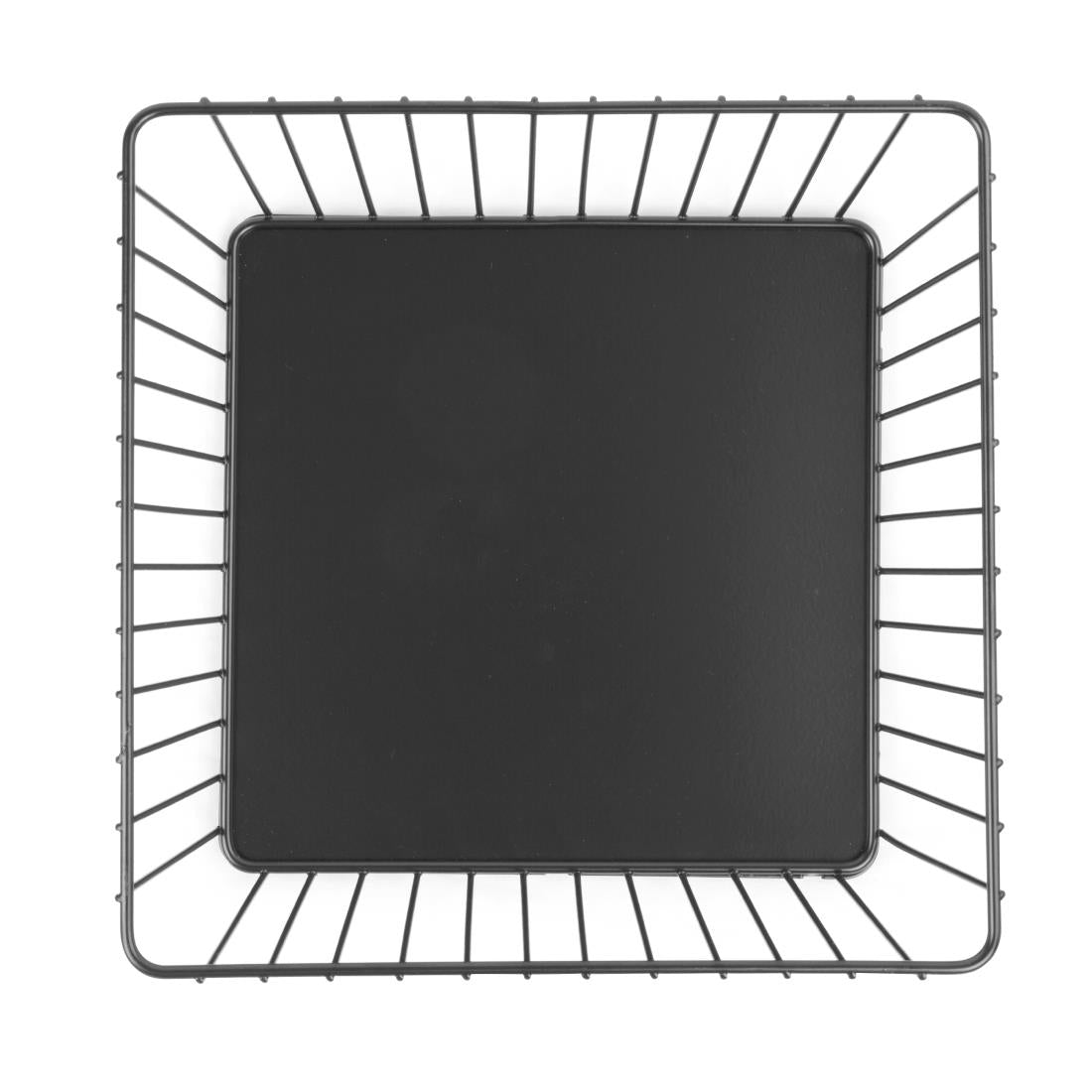 Panier de présentation carré métallique Olympia noir 230x230x100mm
