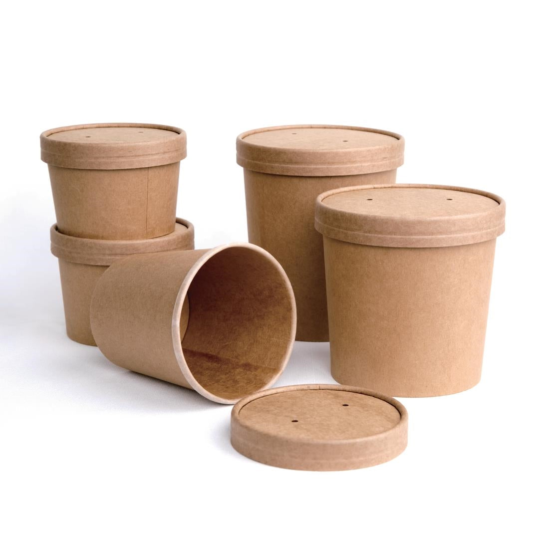 Pots à soupe compostables en PLA Fiesta Compostable 118 mm - 73,8 cl (Lot de 500) - NISBETS