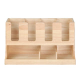 Organisateur de gobelets et condiments en bois d'hévéa Olympia 450x405x240mm