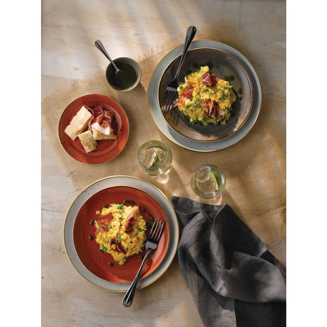 Assiettes coupes rondes Churchill Stonecast Spiced Orange 182mm (Lot de 12)