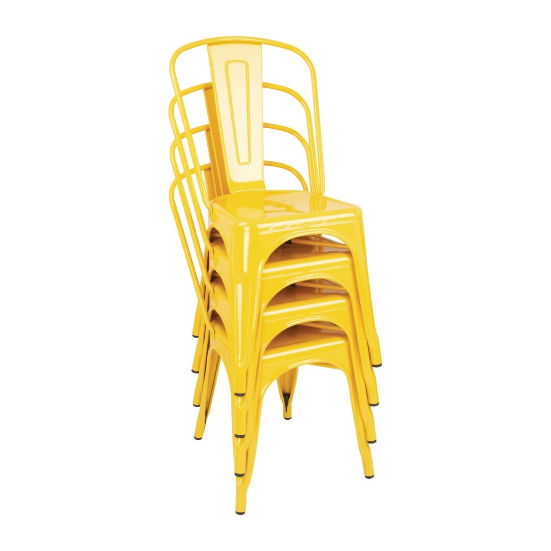 Chaises bistro en acier Bolero jaunes (lot de 4)