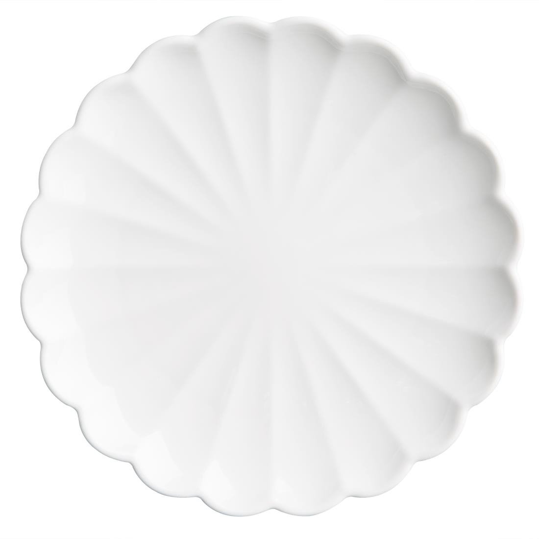 Assiettes festonnées Olympia Bloom blanches - NISBETS