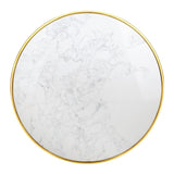 Plateau de table rond en marbre blanc avec bord effet laiton Bolero 600 mm - NISBETS