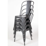 Chaises en acier gris métallisé Bolero Bistro (lot de 4) - NISBETS