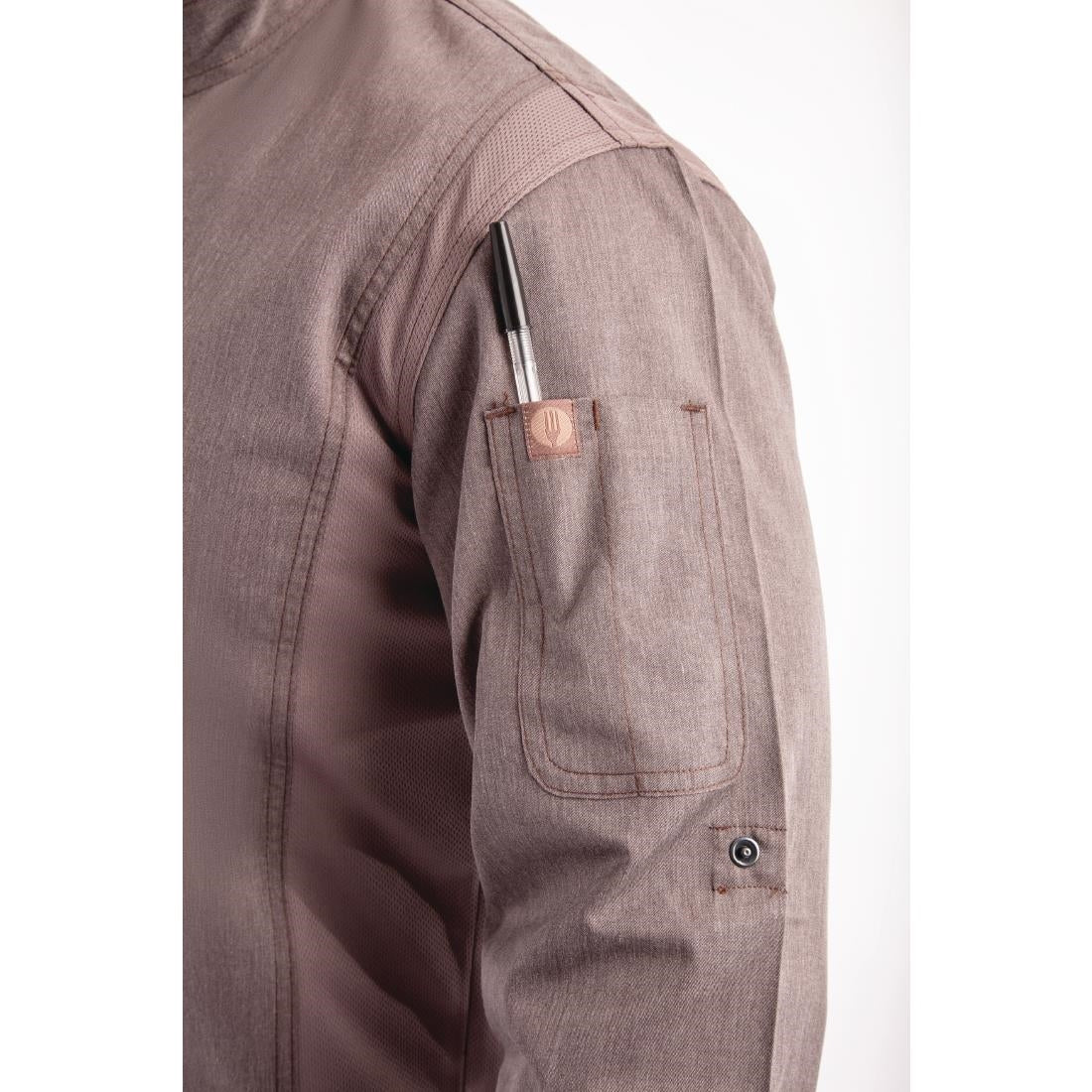 Veste de cuisine mixte légère à fermeture éclair Hartford Chef Works Urban gris graphite M - NISBETS