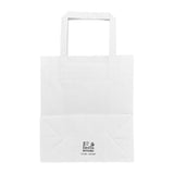 Petits sacs en papier blanc avec poignées plates Fiesta Recyclable (lot de 250) - NISBETS