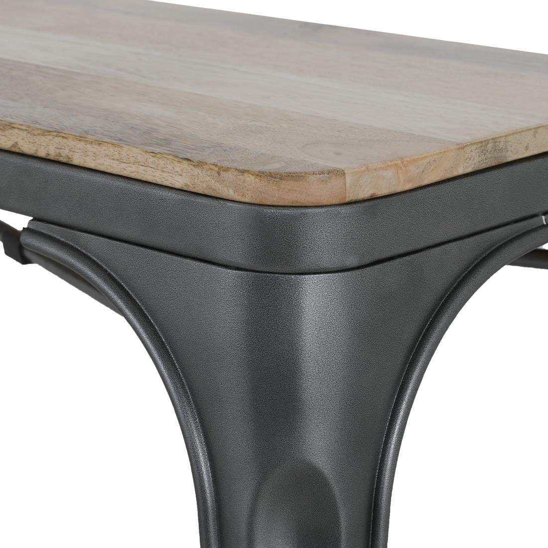 Banc d'intérieur avec assise en bois de manguier et cadre - NISBETS