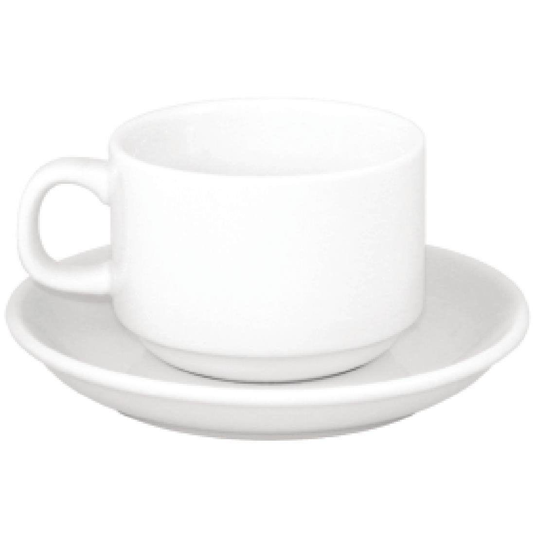 OFFRE SPÉCIALE Ensemble de tasses à thé et de soucoupes empilables Olympia Athena (lot de 24) - NISBETS