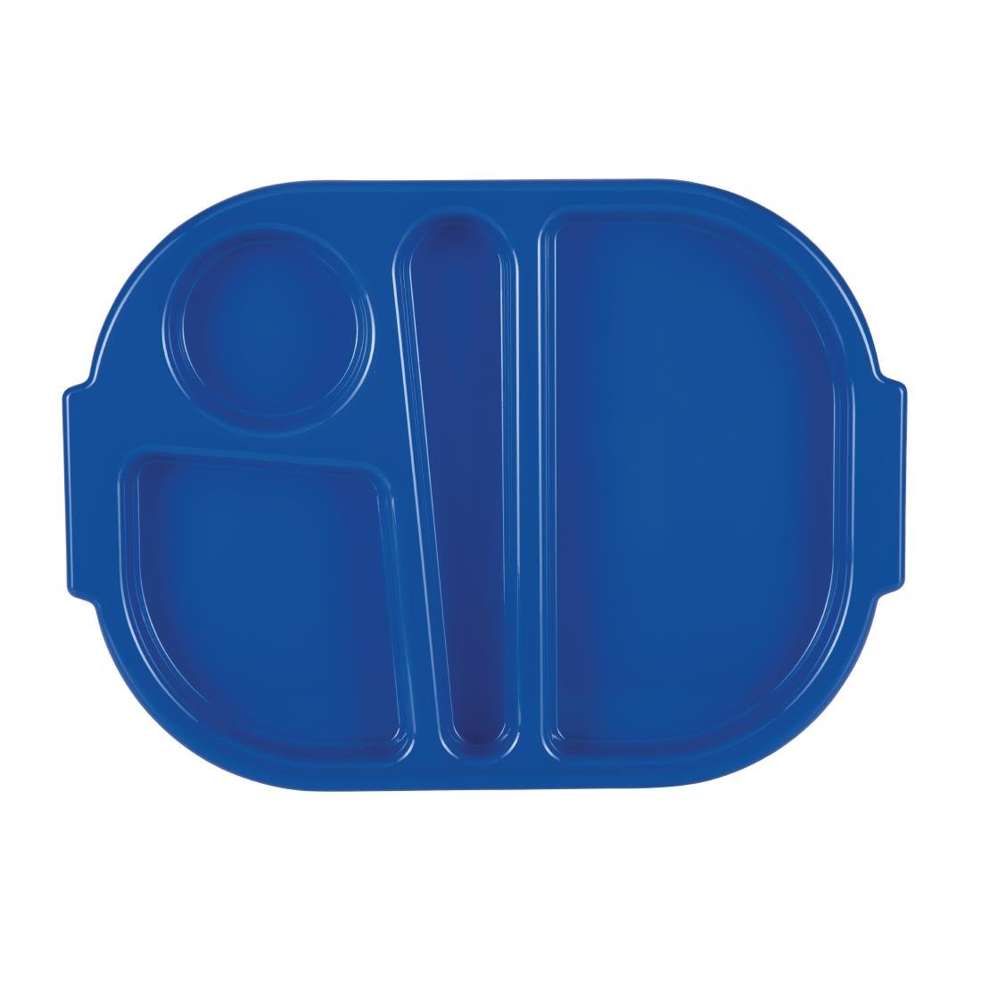 Petits plateaux repas à compartiments en polypropylène Olympia Kristallon bleus 321mm (Lot de 10) - NISBETS