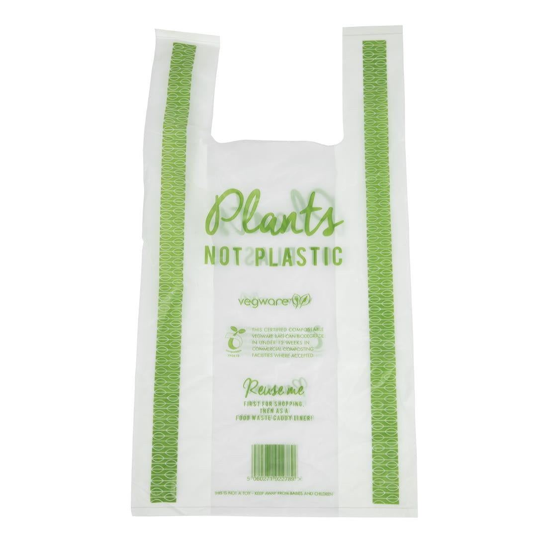 Sacs bretelles compostables en PLA Vegware taille moyenne (lot de 500) - NISBETS