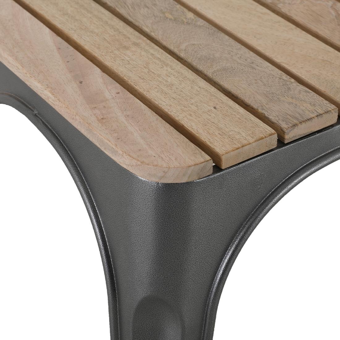 Banc d'intérieur à lattes en bois de manguier et cadre - NISBETS