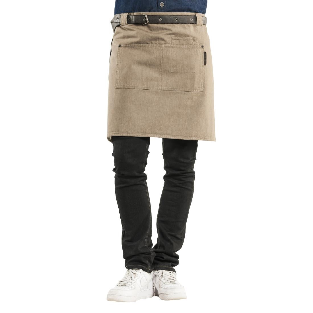Tablier mixte Chaud Devant Forene Denim marron 70x50 cm - NISBETS